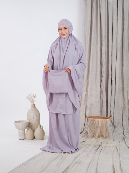 MELUR PLAIN Telekung Travel Mini Pouch 2in1 Prayer Set Mini 200g