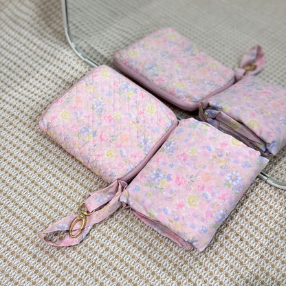 NAYLAA Telekung Travel Mini Pouch Square 2in1 Pastel Floral Pattern Prayer Set 200g