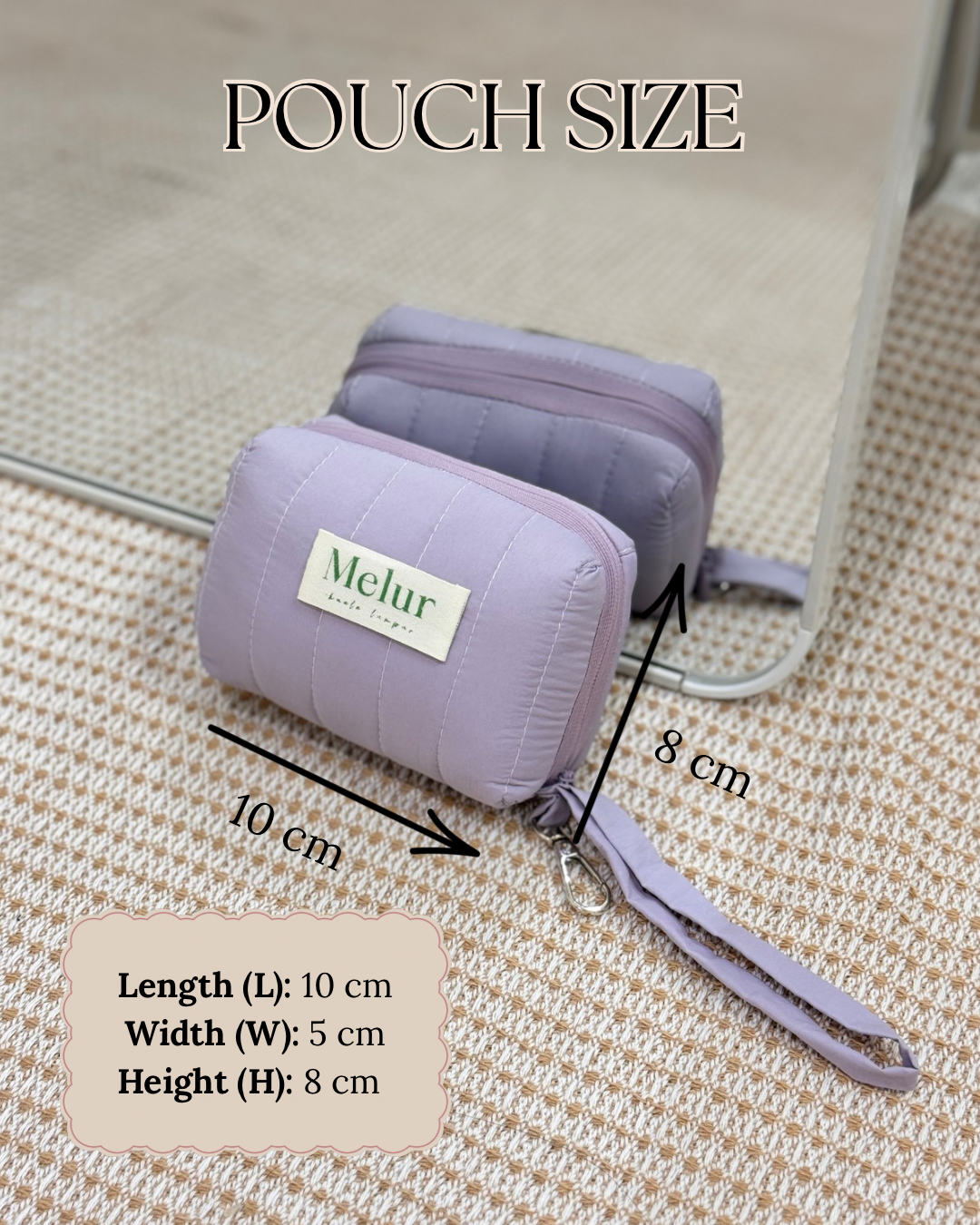 MELUR PLAIN Telekung Travel Mini Pouch 2in1 Prayer Set Mini 200g