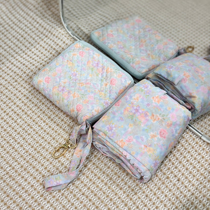 NAYLAA Telekung Travel Mini Pouch Square 2in1 Pastel Floral Pattern Prayer Set 200g