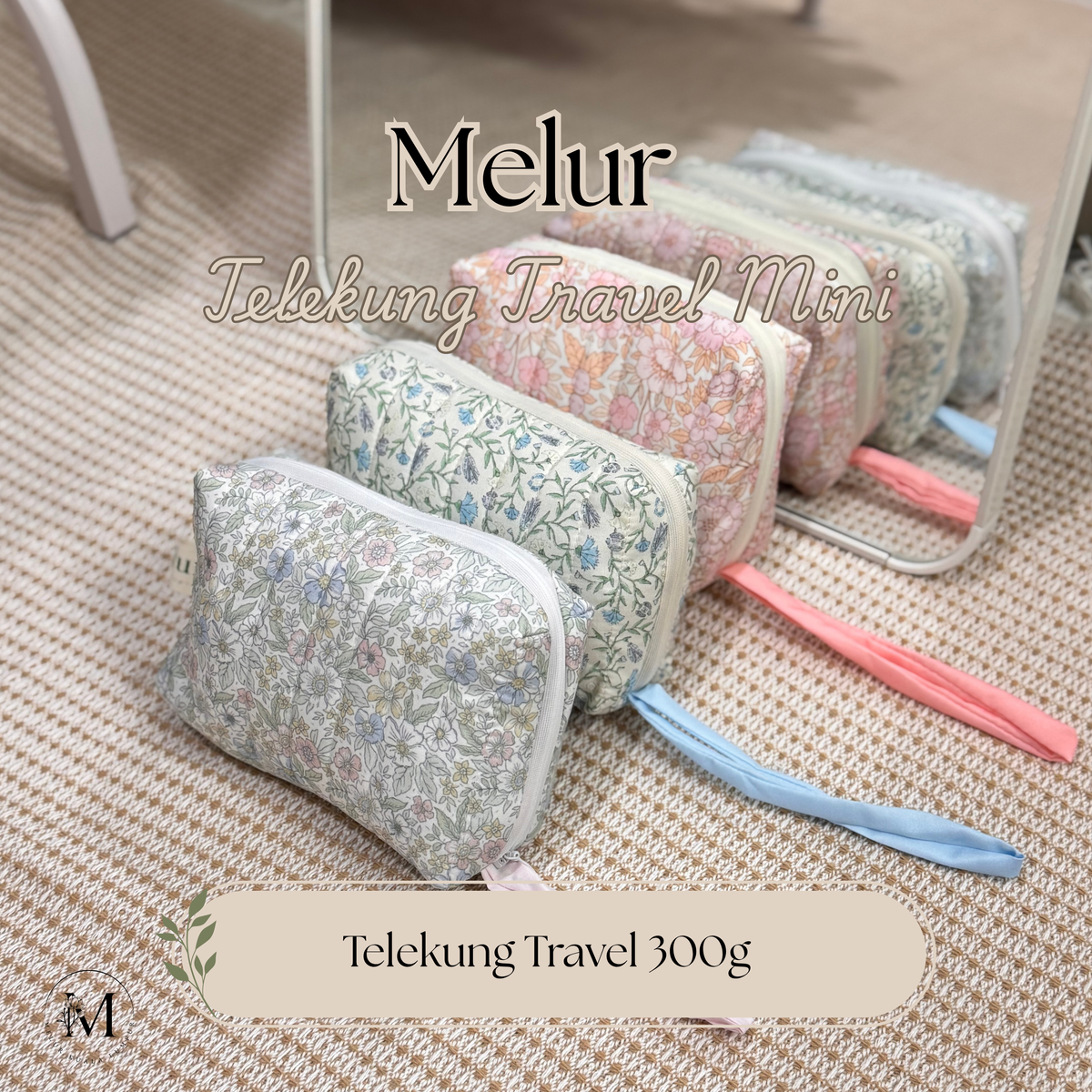 MELUR Telekung Travel Mini 2in1 with Pouch Prayer Set 300g
