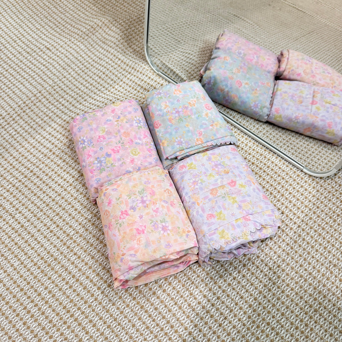 NAYLAA Telekung Travel Mini Pouch Square 2in1 Pastel Floral Pattern Prayer Set 200g