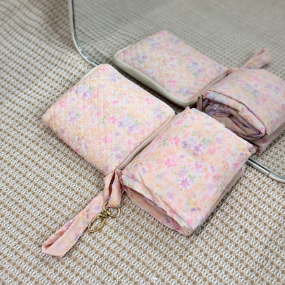 NAYLAA Telekung Travel Mini Pouch Square 2in1 Pastel Floral Pattern Prayer Set 200g